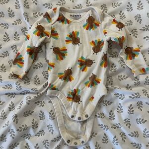 Old Navy Turkey Print One Piece Long Sleeve